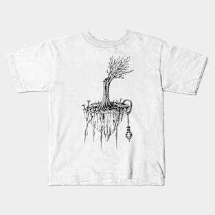 alone lonely tree man themed my hand drawing design Kids T-Shirt